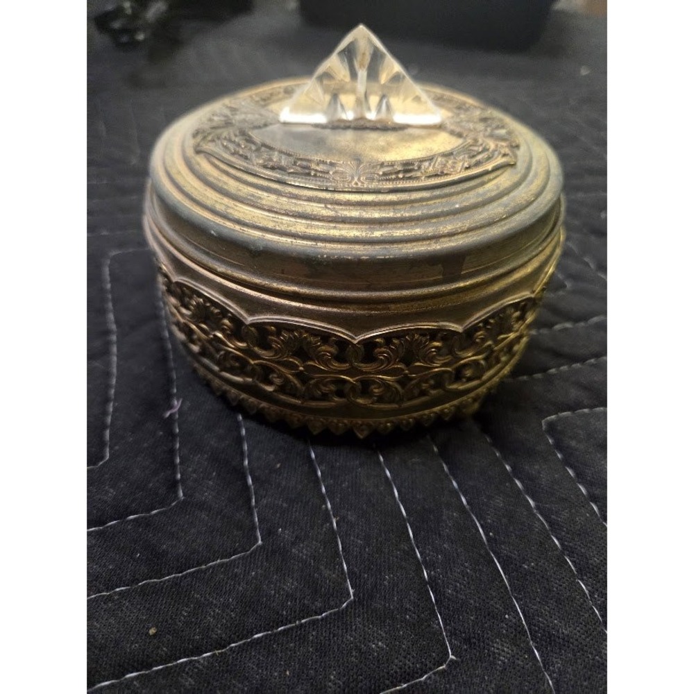 Vintage Brass Music Trinket Box Enchanted Flute NOT WORKING